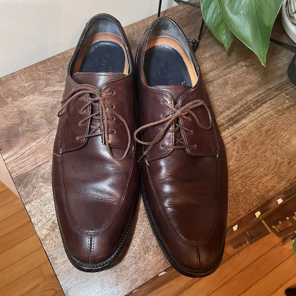 COLE HAAN Mens Lenox Hill C11628 Grand.Os Brown Shoes Split Toe Oxford US 10.5M‎
